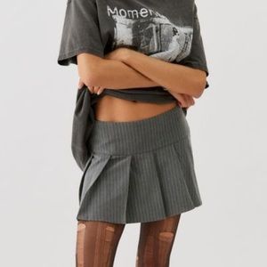 Motel Senona Pinstripe Low-Rise Mini Skirt